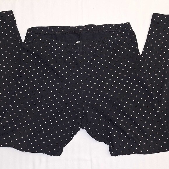 Old Navy Women’s Black & White Polka Dot Leggings - Size L - Picture 1 of 5